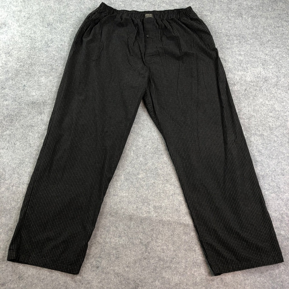 Polo Ralph Lauren Vintage Mens Sleepwear Pants XL Black Grid Stretch Waist